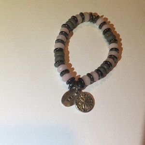 Pink and stone bracelet